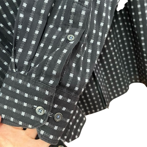 Bugatchi Uomo Classic Fit Navy Blue Print Button Down Size L - Picture 3 of 9